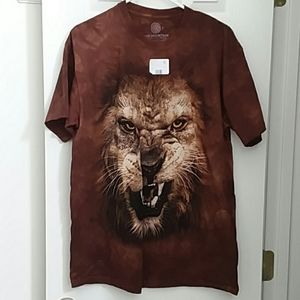NWT The Mountain big face, tye-dyed lion tee